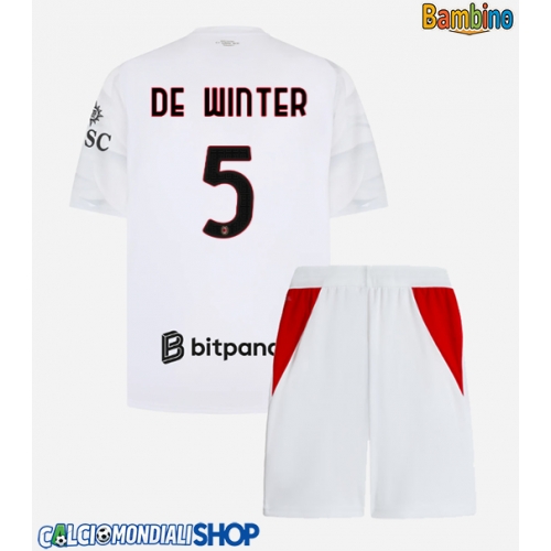 Maglie da calcio AC Milan Koni De Winter #5 Seconda Maglia Bambino 2026-27 Manica Corta + Pantaloni corti)